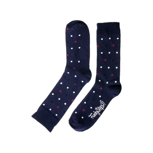 Temno modre nogavice Funky Steps Dots, velikost 39 - 45