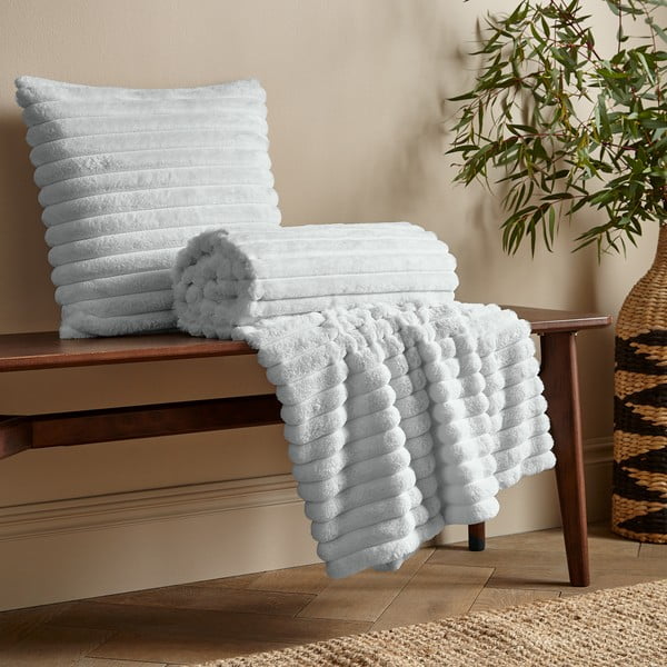Bela odeja iz mikropliša 130x170 cm Cosy Ribbed – Catherine Lansfield-image-3