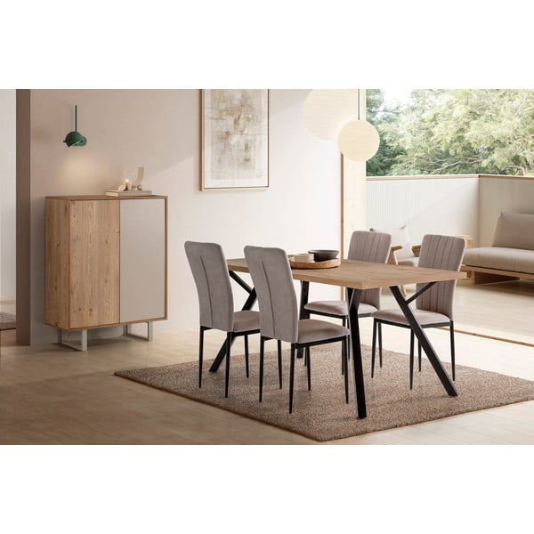 Svetlo sivi jedilni stoli v kompletu 4 ks Holly – Marckeric-image-1