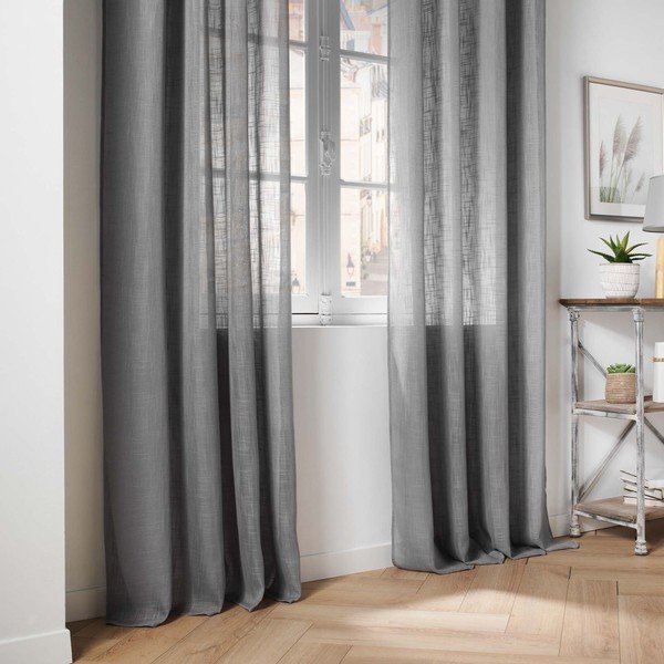 Siva prosojna zavesa 140x280 cm Haltona – douceur d'intérieur-image-2