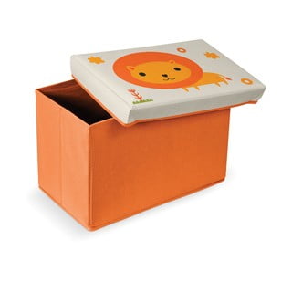 Oranžen tabure s prostorom shranjevanje Domopak Lion