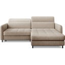Bež raztegljiva/s prostorom za shranjevanje kotna sedežna garnitura iz šenilje (desni kot/z ležalnikom) Gomsi – ELTAP