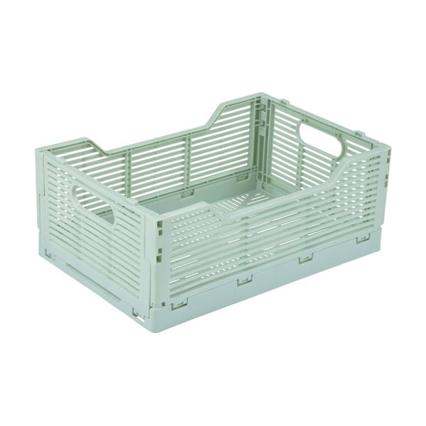 Mentolno zelena plastična škatla za shranjevanje 40x30x17 cm – Homéa