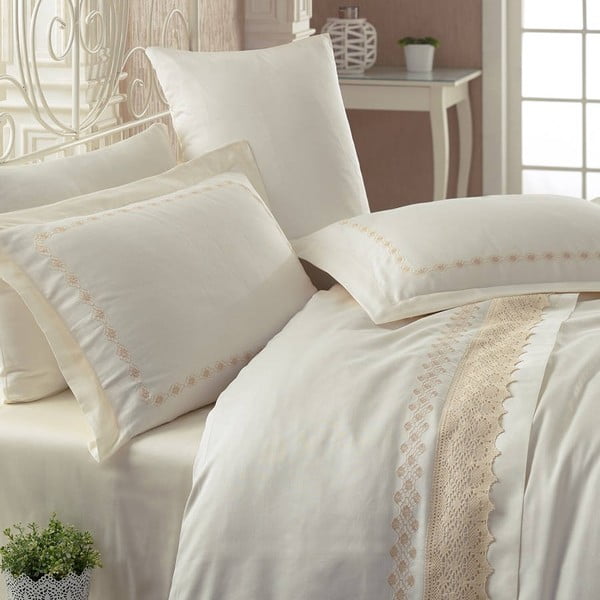 Posteljno perilo z rjuho za zakonsko posteljo Lace Harmony, 200 x 220 cm