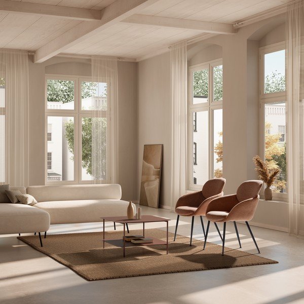 Kovinska klubska mizica v barvi terakote 70x73 cm Beatrix – MOME-image-1