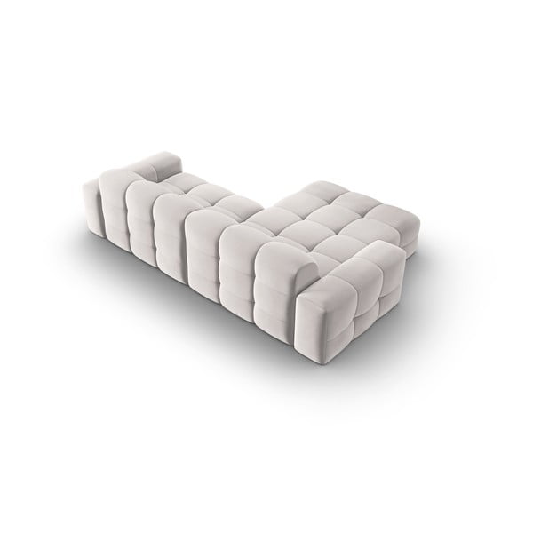 Svetlo siva žametna kotna zofa (levi kot) Kendal - Micadoni Home-image-4