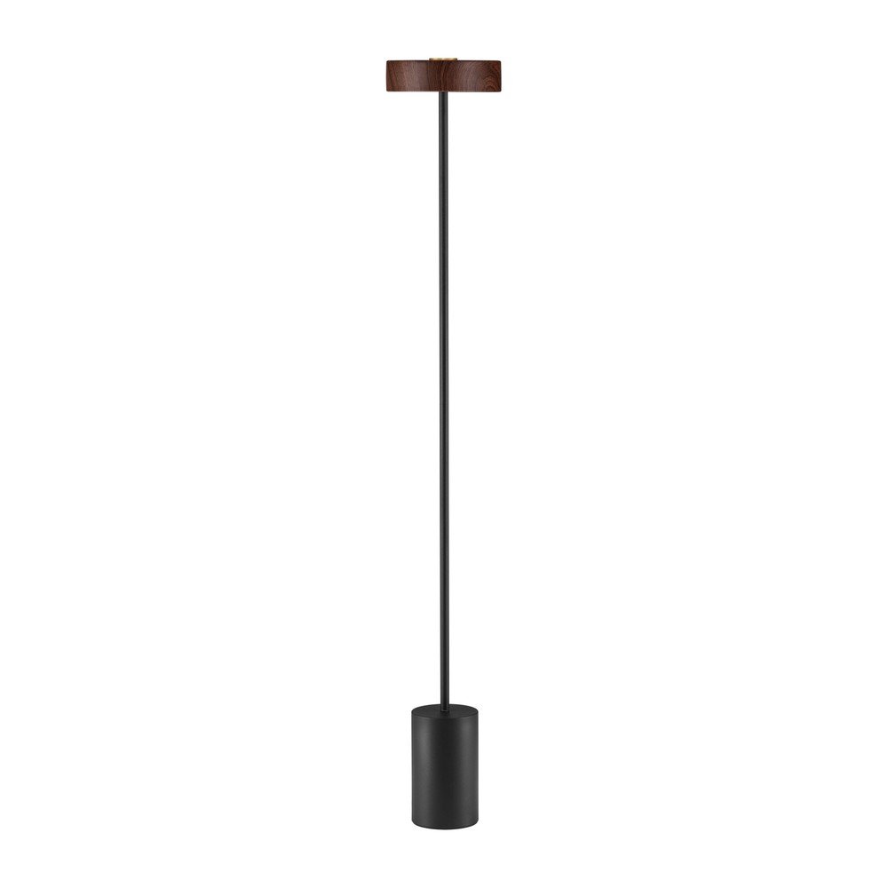 Črna/v temni naravni barvi kovinska LED stoječa svetilka (višina 135 cm) Thea