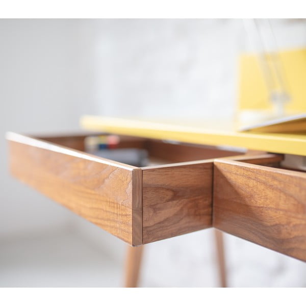 Siva pisalna miza s podnožjem iz jesenovega lesa Ragaba Luka, dolžina 85 cm-image-2