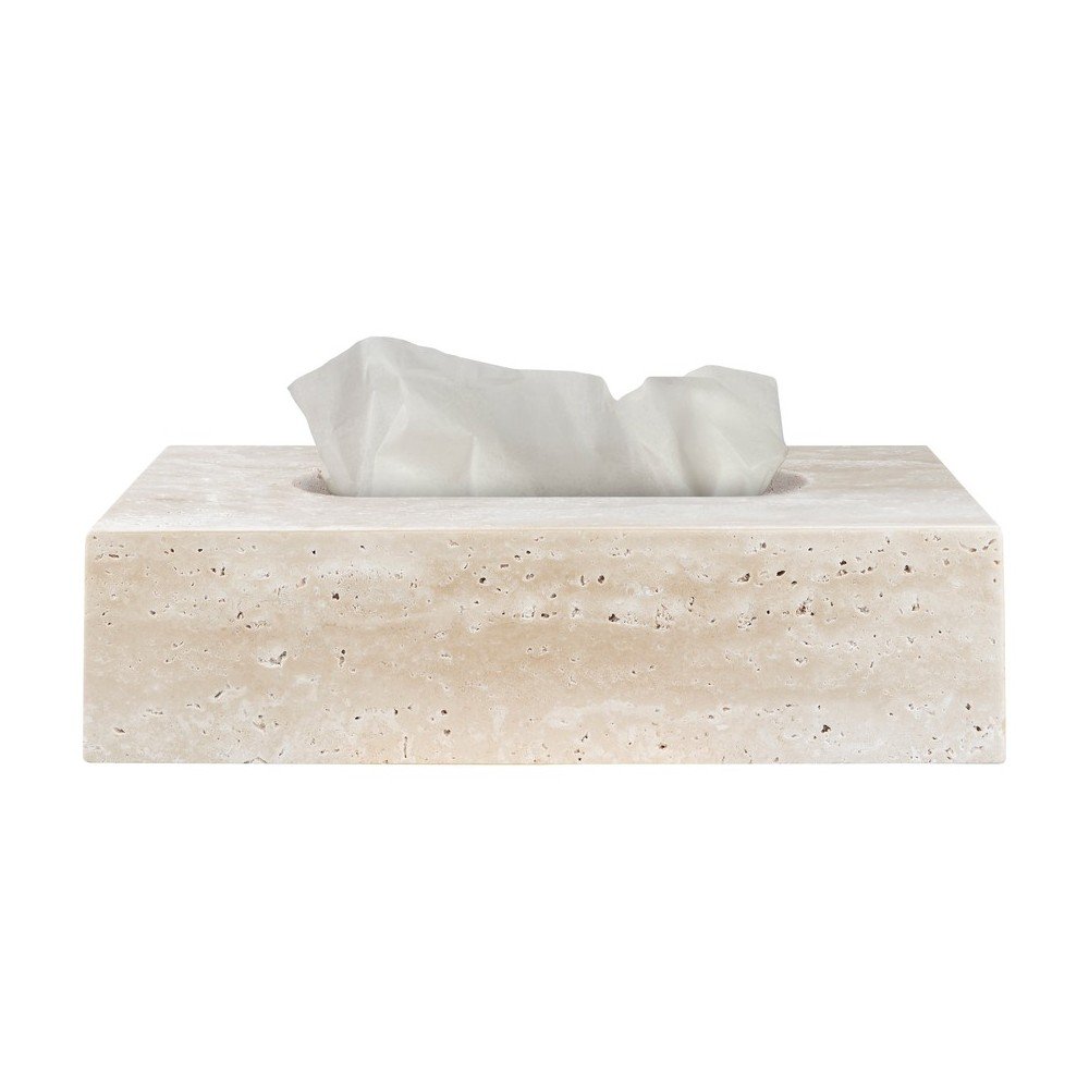 Kamnita škatla za robčke Travertine