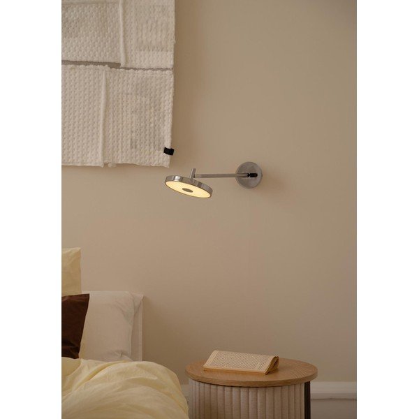 LED zatemnitvena stenska svetilka z upogljivo konstrukcijo z vtikačem v sijajno srebrni barvi ø 15 cm Asteria Wall Long – UMAGE-image-4