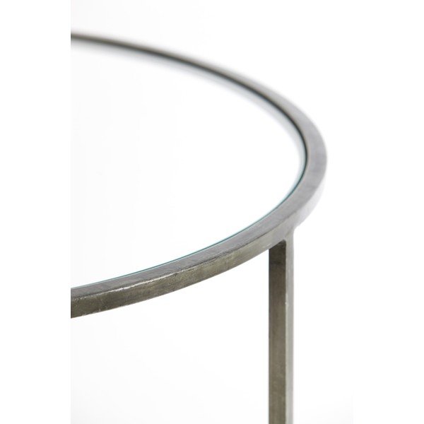 Sive okrogle steklene mizice v kompletu 2 kos ø 75 cm Duarte - Light & Living-image-4