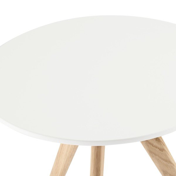 Bela kavna mizica z nogami iz hrastovega lesa Furnhouse Life, Ø 40 cm-image-4
