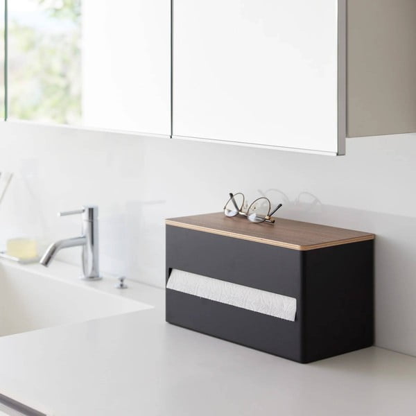 Črno kovinsko stojalo za papirnate brisače Rin – YAMAZAKI-image-2