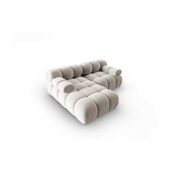 Bež žametna kotna sedežna garnitura (levi kot) Bellis – Micadoni -image-4