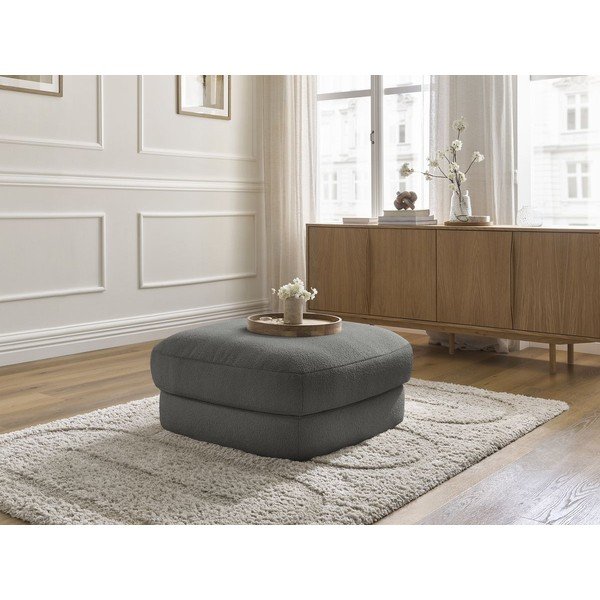 Temno siv tabure iz tkanine bouclé Leonore – Bobochic Paris-image-3