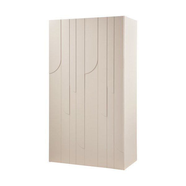 Svetlo siva garderobna omara iz masivnega bora 110x200x57 cm Rain – WOOOD