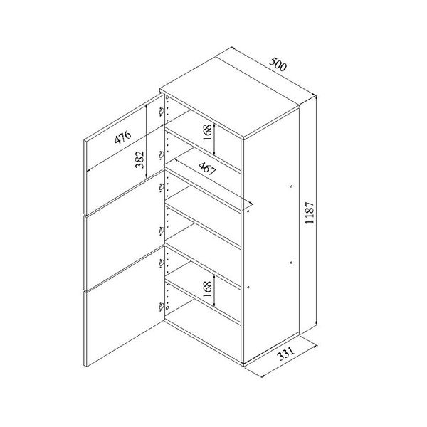 Črna omara za čevlje z belim ohišjem Symbiosis Bamboo-image-2