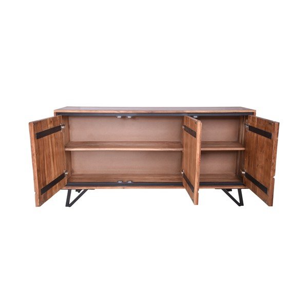 Komoda iz masivne akacije v naravni barvi 150x76x40 cm Ambala – Interia Home & Living-image-3