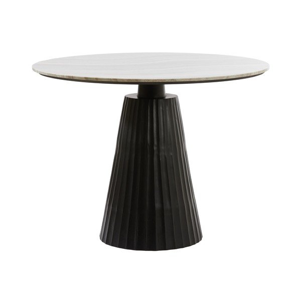 Okrogla jedilna miza z marmorno mizno ploščo ø 100 cm Rianne – Light & Living