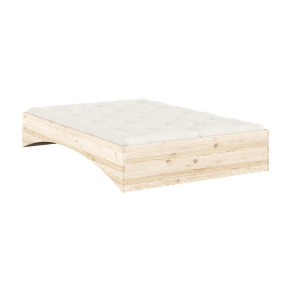 Zakonska postelja iz masivnega bora brez vzglavja 140x200 cm v naravni barvi Orbit – Karup Design-image-4