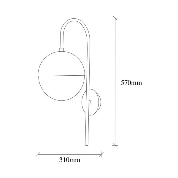 Črna/zlata stenska svetilka ø 20 cm Bastos – Opviq lights-image-4