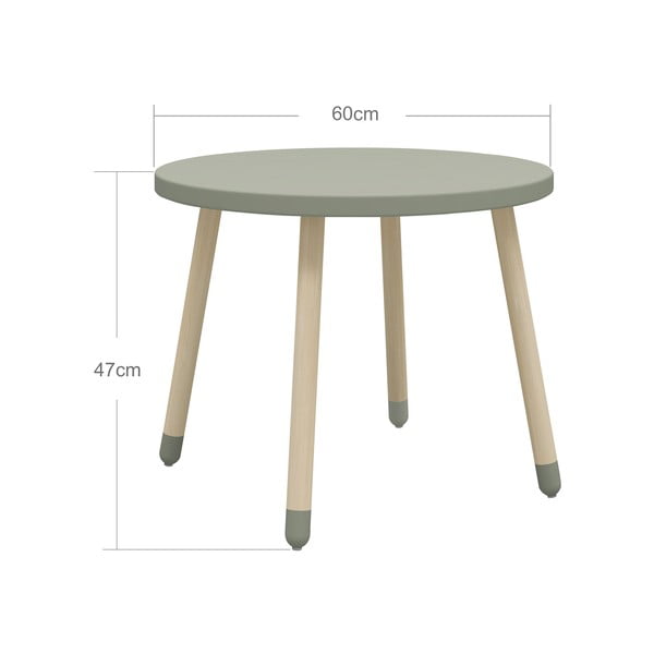 Svetlo zelena otroška miza Flexa Dots, ø 60 cm-image-2