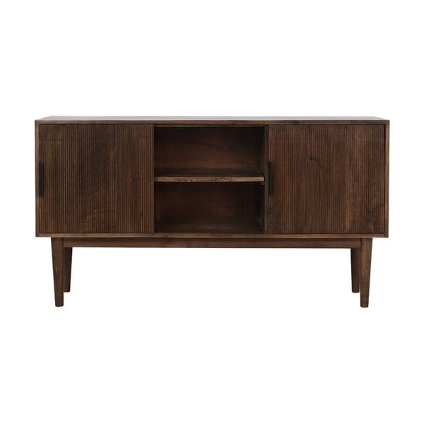 Temno rjava nizka komoda iz masivnega lesa 150x80 cm Bitika – Light & Living-image-2