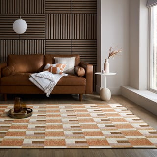 Preproga v naravni in oranžni barvi 120x170 cm Riley Block Geo – Flair Rugs