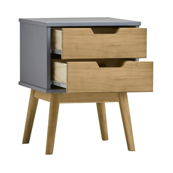 Sivo-rjava nočna omarica iz masivnega borovega lesa Marckeric Baku-image-3