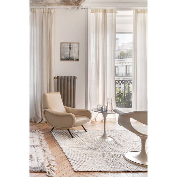 Kremno bela pralna ročno tkana volnena preproga 170x240 cm Almond Valley – Lorena Canals-image-1