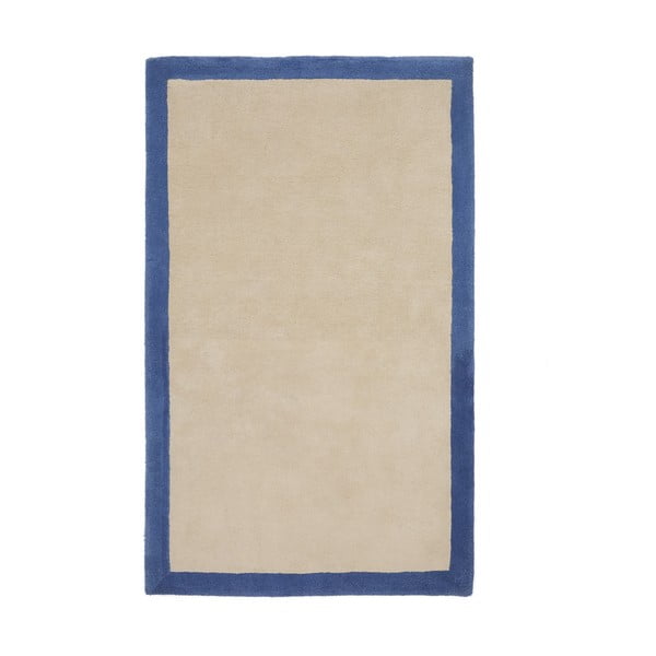 Modra/bež bombažna preproga 90x150 cm Nalim – Kave Home