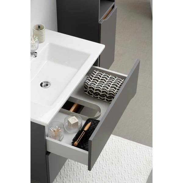 Siva omarica za pod umivalnik brez umivalnika 72x51 cm Set 357 - Pelipal-image-3