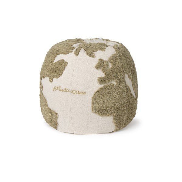 Zeleno-kremno bela otroška vreča za sedenje World Map – Lorena Canals