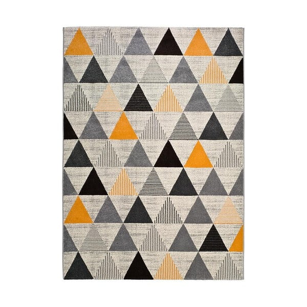 Sivo-oranžna preproga Universal Leo Triangles, 80 x 150 cm