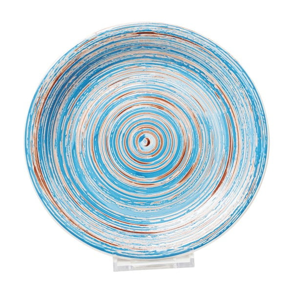 Modri lončeni krožnik Kare Design Swirl, ⌀ 27 cm