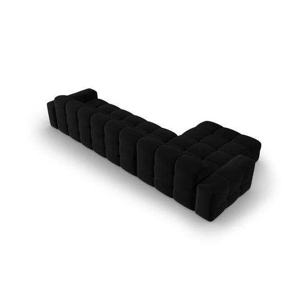 Črni žametni kotni kavč (levi kot) Kendal - Micadoni Home-image-4