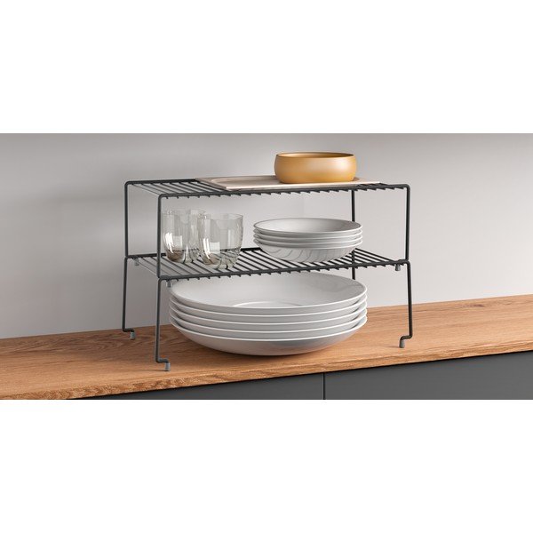 Črna kuhinjska dodatna polica Metaltex Brooklyn Lava-image-1