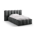 Temno siva oblazinjena postelja s prostorom za shranjevanje in z letvenim dnom 90x200 cm Lupine – Micadoni 