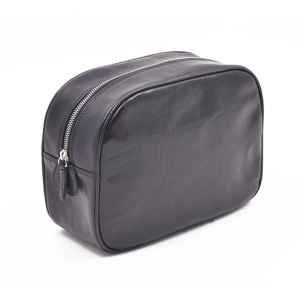 Usnjena kozmetična torbica Ferruccio Laconi Black-image-1
