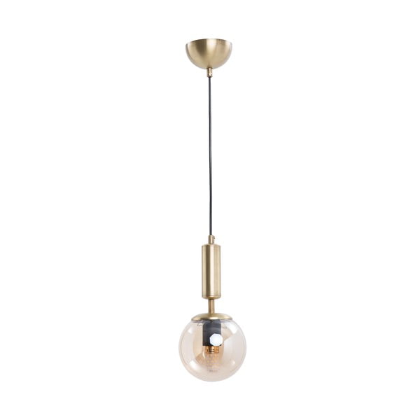 Rumena/zlata viseča svetilka s steklenim senčnikom ø 15 cm Hector – Squid Lighting