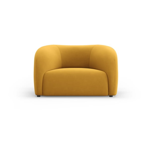 Gorčično rumen žameten fotelj Santi – Interieurs 86