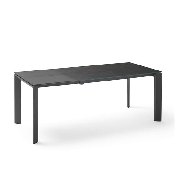 Črna zložljiva jedilna miza sømcasa Lisa, dolžina 140/200 cm