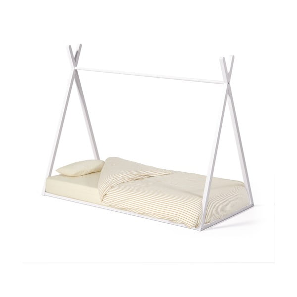 Bela otroška postelja iz masivne bukve v obliki hiške z letvenim dnom 90x190 cm Maralis – Kave Home-image-4