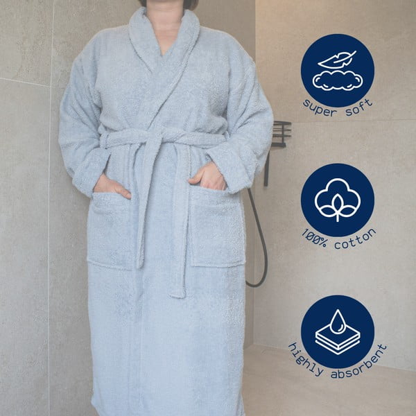 Rjav bombažen kopalni plašč velikosti S/M Lindu – Tiseco Home Studio-image-1