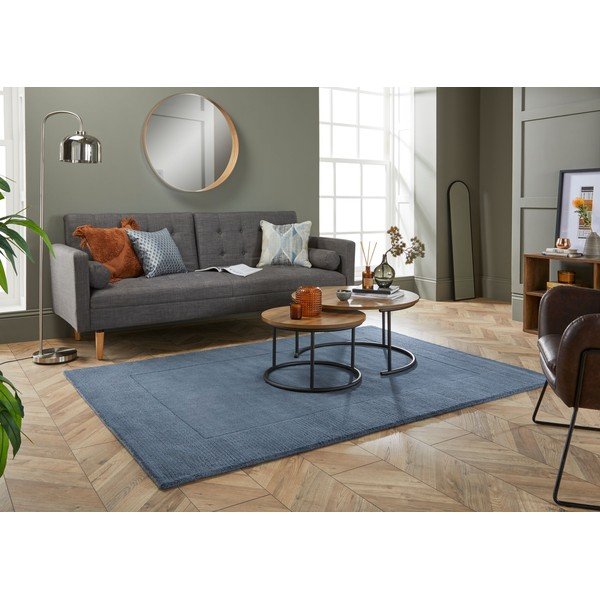 Temno modra volnena preproga Flair Rugs Siena, 80 x 150 cm-image-1