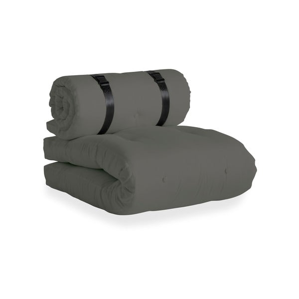 Temno siv zunanji raztegljiv fotelj Karup Design OUT™ Buckle Up