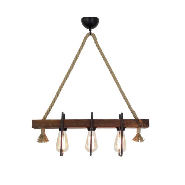 Lesena stropna viseča svetilka Demir, 3 žarnice