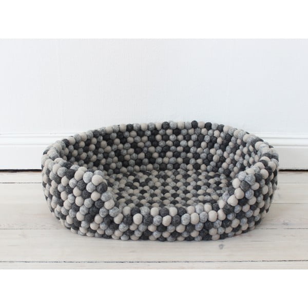 Temno siva postelja za hišne ljubljenčke iz volnenih kroglic Wooldot Ball Pet Basket, 80 x 60 cm
