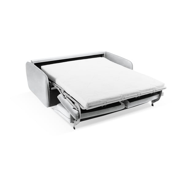 Svetlo siva žametna raztegljiva sedežna garnitura 214 cm Vienna – Cosmopolitan Design-image-4