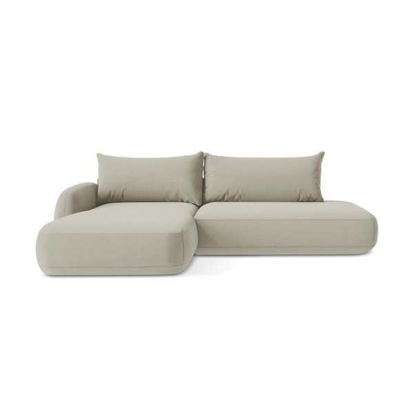 Bež raztegljiva kotna sedežna garnitura (levi kot/z ležalnikom) Hale – Makamii